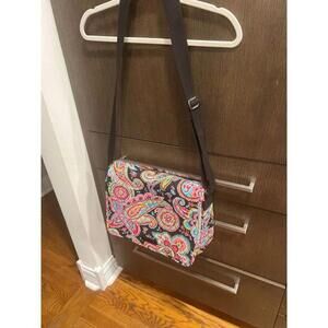 Vera Bradley On The Go Crossbody Messenger Tote Parisian Paisley‎ Laptop Tablet
